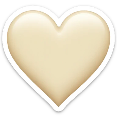 cream colored heart sticker