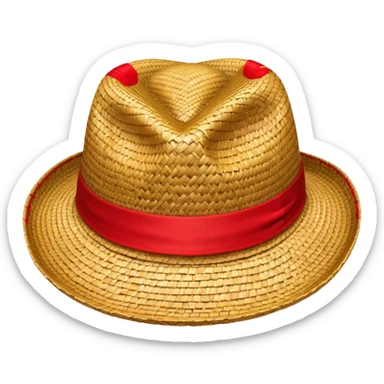 just a straw hat with red detailing sticker