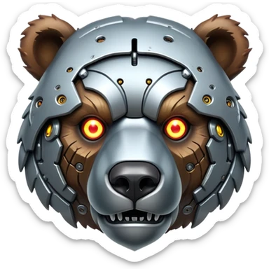 Grizzly Cyborg  sticker