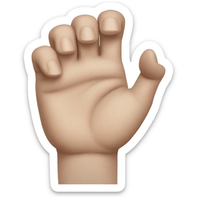 un símbolo de mano... entrelaza sus dedos y pone su pulgar en la mano sticker