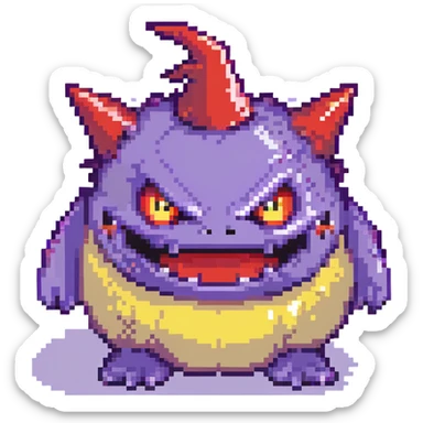 Gengar, the purple ghost Pokemon with red eyes and a mischievous grin sticker