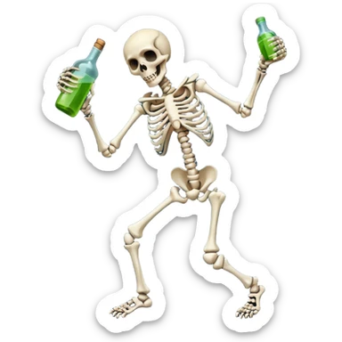 horror skeleton full body dead dancing with poison sticker