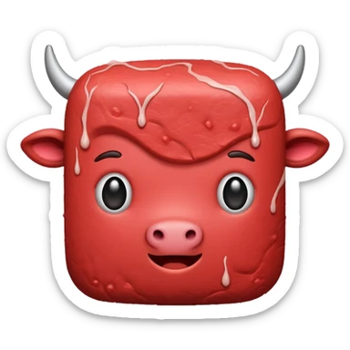 raw beef, uncooked, simple emoji style sticker