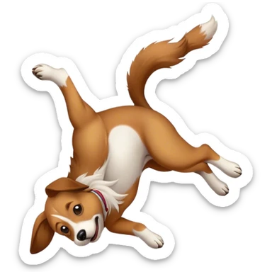 dog doing a backflip  sticker