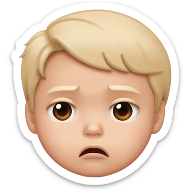 a pouting face as if it was a toddler being told No and throwing a fit  sticker