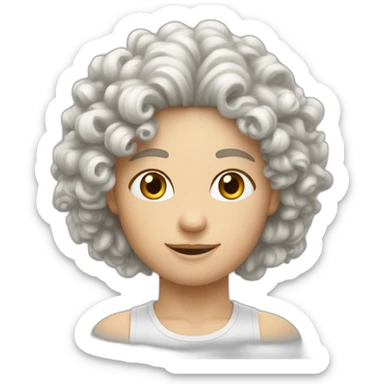 a white pepole with curly hair hand atletics fasc" sticker