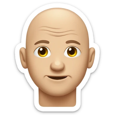 bald man in toilet sticker