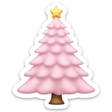 pastel pink christmas tree sticker