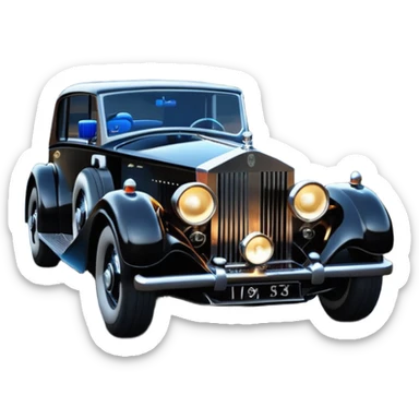  Shining Darth Vader themed 1934 Rolls Royce scary Halloween monster rc car racing dark country road blue headlights  sticker