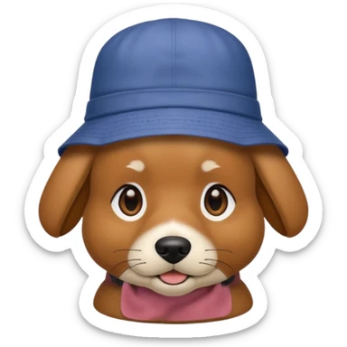 bucket hat dog sticker