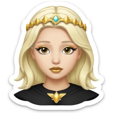 Rosalia (the singer) virgin. (Use lux album cover as reference). Hais bleached halo in hair and gold lips. black hair sticker