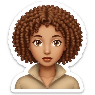 African American women, brown eyes and curly hair sticker