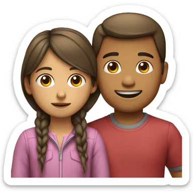 Un niño bajo y una niña alta sticker