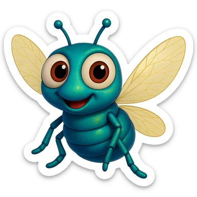 can you make the fly wings more yellowish like on a real fly, trasparent background and add the missing wing sticker