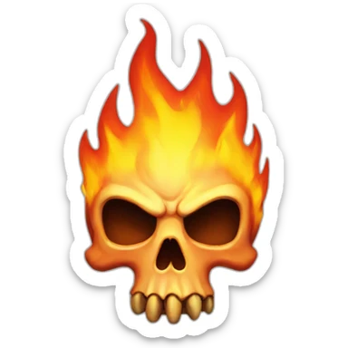 fire skull sticker