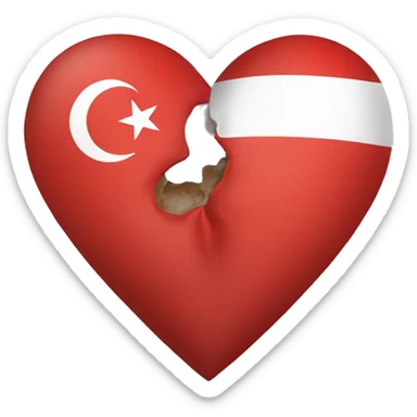 heart but there is a turkish flag inside sticker