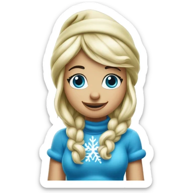 Christmas girl Smurfs  sticker
