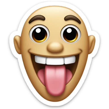 Tongue out saying lawl sticker