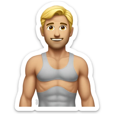 Man with a bra on sticker