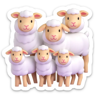 group of lambs sticker