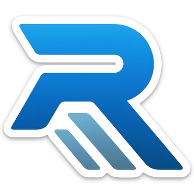 Change the logo to a bold and modern style with a blue and silver color scheme, keeping the design sharp and clean with a transparent background. sticker