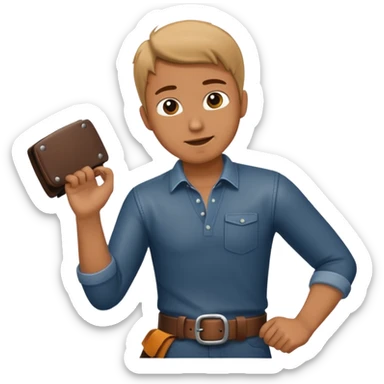 A man  throwing a belt to someone’s ass sticker