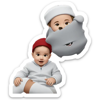 boys on a throne wearing hats sticker