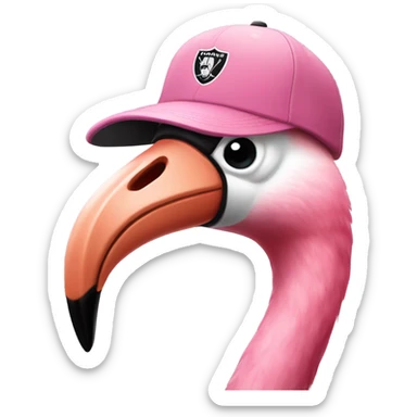Flamingo wearing Raiders hat sticker