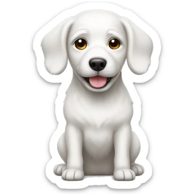 White bishon dog sticker