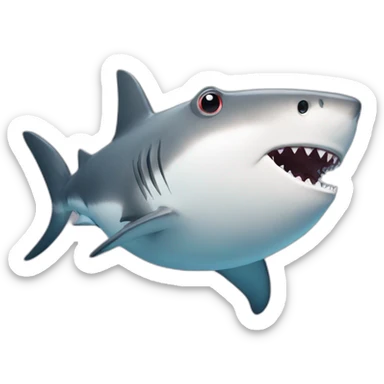 shark and blowfish love sticker