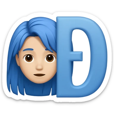 Letter o Blue With Hair With the letter H, which is greater, the same thing sticker