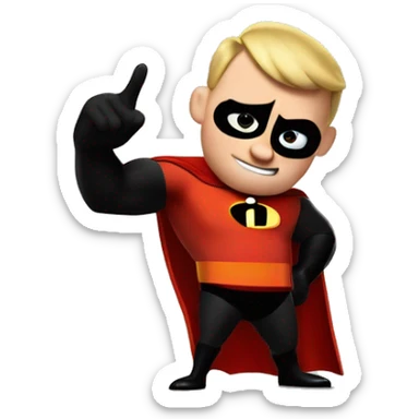 Mr incredible showing pointing a finger sticker