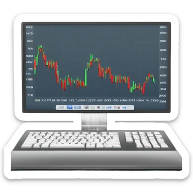 trading chart on a computer sticker