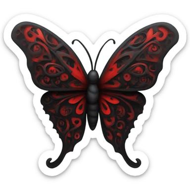Goth butterfly red black sticker