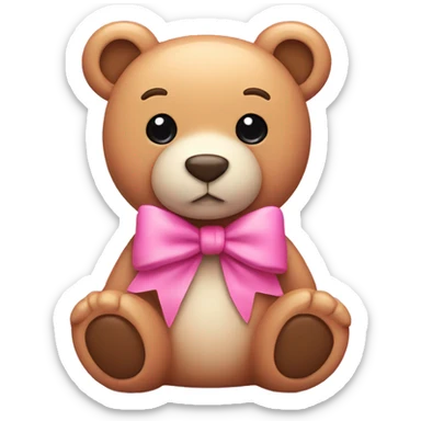 pink bear with bow sticker