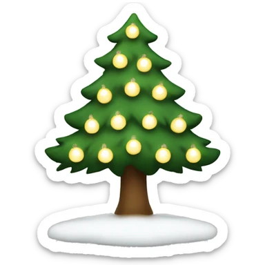  christmas tree with white lights sticker