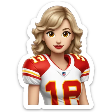 taylor-swift-in-nfl-chiefs-jersey sticker