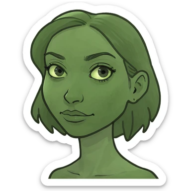 A girl standing near the Eiffel Tower sticker