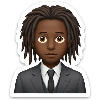 Black person with dreads and dark brown eyes wearing a suit  sticker