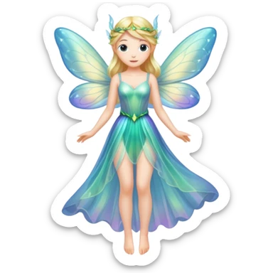 Iridescent fairy flying  sticker