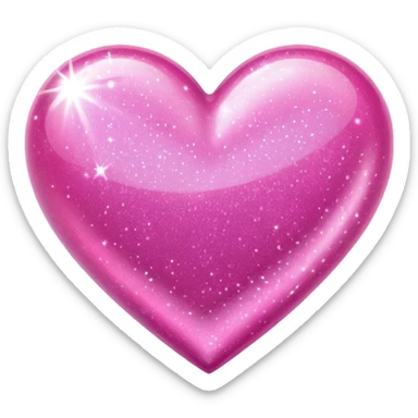 glitter pink heart sticker