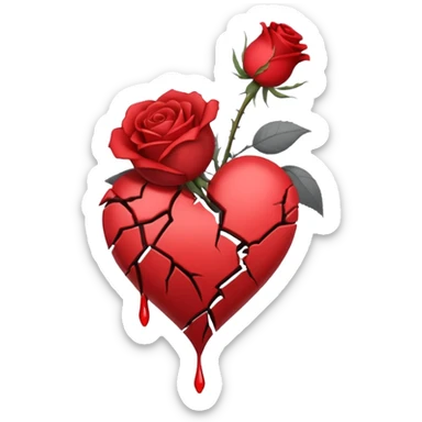 Put The Broken Heart Emoji And Wilted Rose Emoji Together sticker