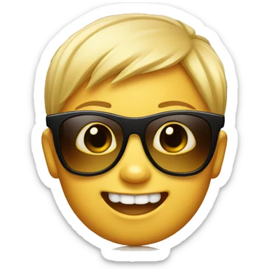 Baby wearing sunglasses with only two bottom teeth  sticker