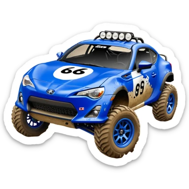 Dirty animal 2013 scion fr-s ultramarine off road 4wd monster Baja dessert stadium racer number 86 with long travel suspension  sticker