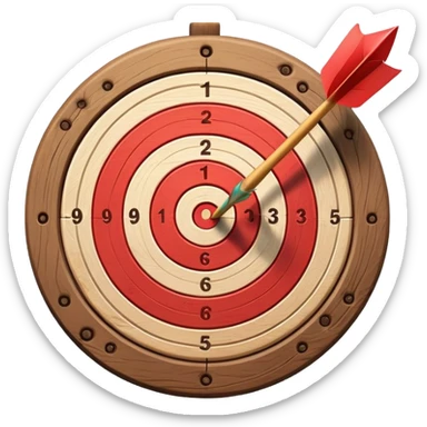 target with arrow hitting bullseye, achievement goal sticker