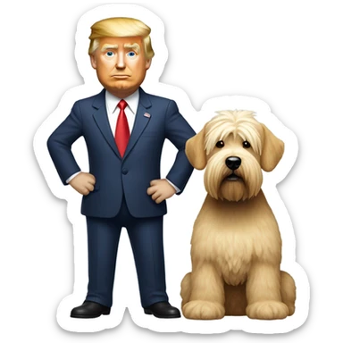 Donald trump and wheaten terrier sticker