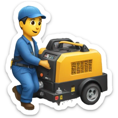 Italian towing a generator sticker