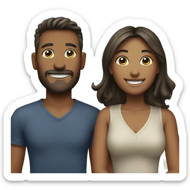 Woman and man outdoor smiles sticker