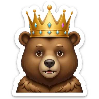 Bear wearing a crown sticker