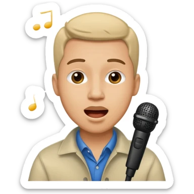 man singing sticker
